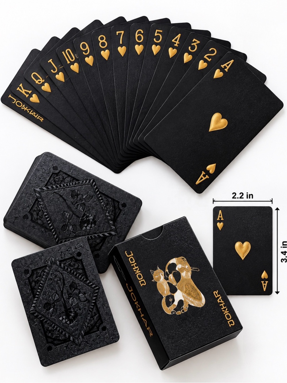 Black Gold Waterproof Playing Cards Luxury Poker Deck Casino Game Cards